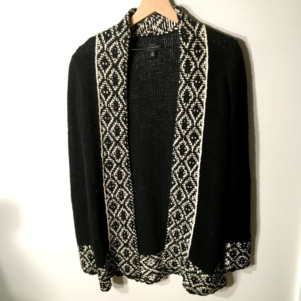 NWT Lucky Brand Border Print Cardigan